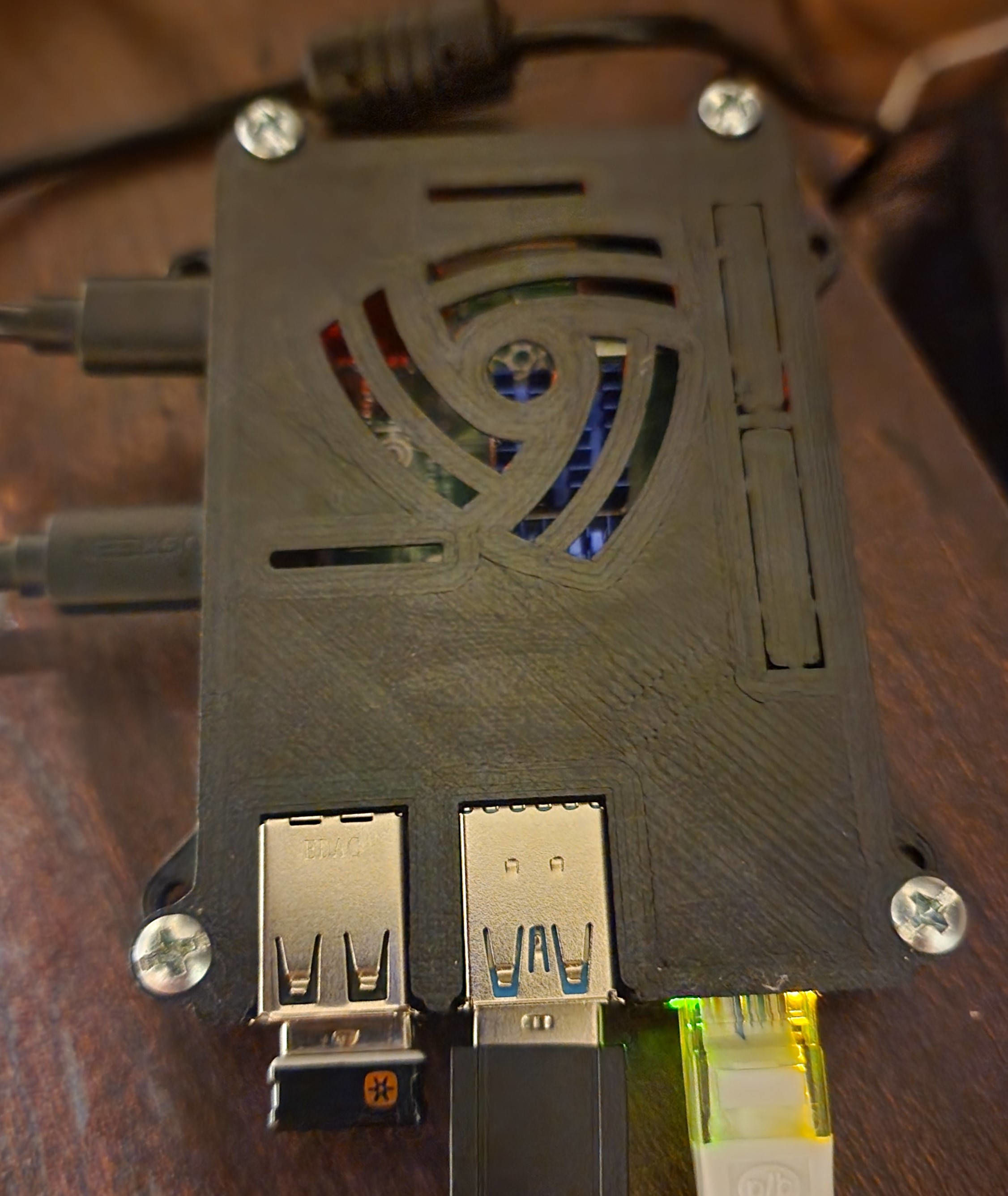 OpenWRT router with a 3d printed case.